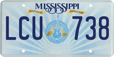 MS license plate LCU738