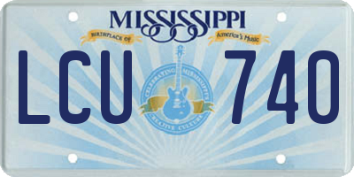 MS license plate LCU740