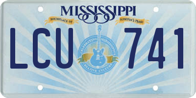 MS license plate LCU741