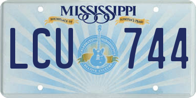 MS license plate LCU744