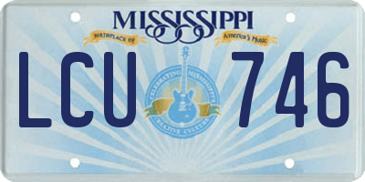 MS license plate LCU746