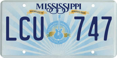 MS license plate LCU747