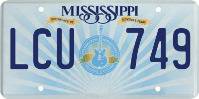 MS license plate LCU749