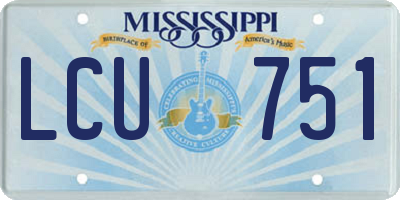 MS license plate LCU751