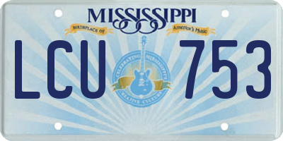 MS license plate LCU753