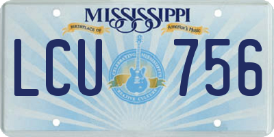 MS license plate LCU756