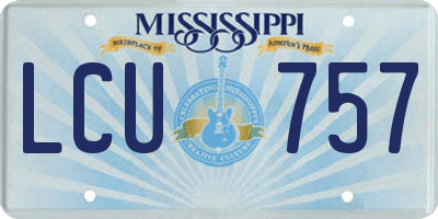 MS license plate LCU757