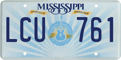 MS license plate LCU761