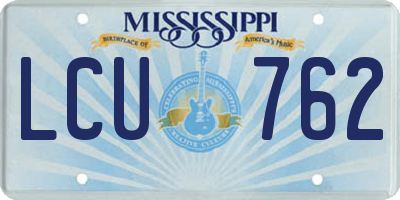 MS license plate LCU762