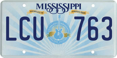 MS license plate LCU763