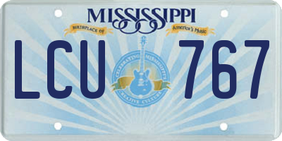 MS license plate LCU767