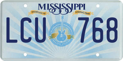 MS license plate LCU768