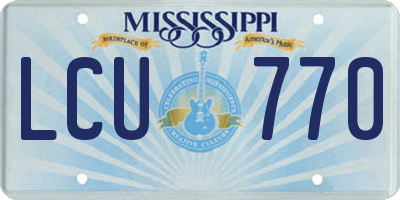 MS license plate LCU770