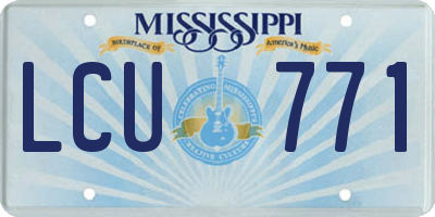 MS license plate LCU771