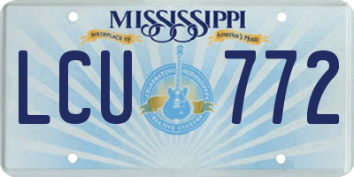 MS license plate LCU772