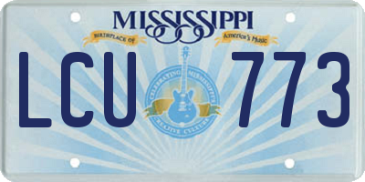 MS license plate LCU773