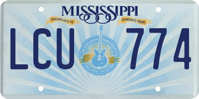 MS license plate LCU774