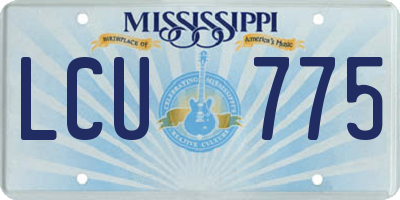 MS license plate LCU775