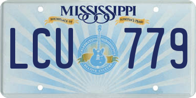 MS license plate LCU779
