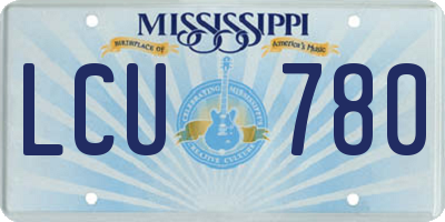 MS license plate LCU780