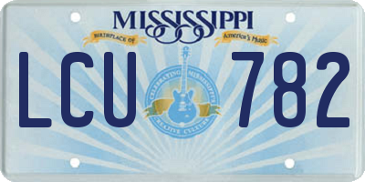 MS license plate LCU782