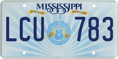 MS license plate LCU783