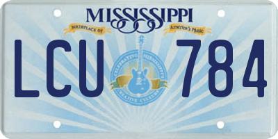MS license plate LCU784