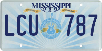 MS license plate LCU787