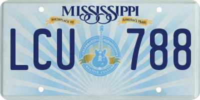 MS license plate LCU788
