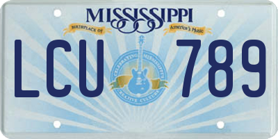MS license plate LCU789