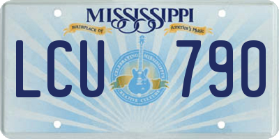 MS license plate LCU790
