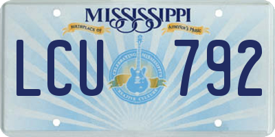 MS license plate LCU792