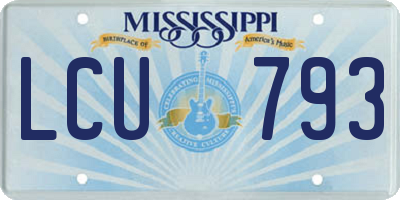 MS license plate LCU793