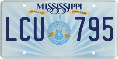 MS license plate LCU795