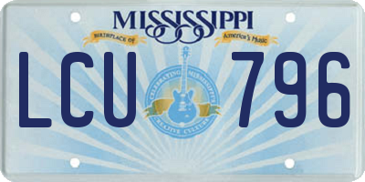 MS license plate LCU796