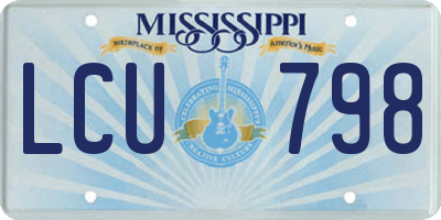 MS license plate LCU798
