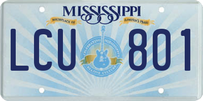 MS license plate LCU801