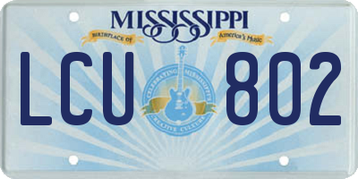 MS license plate LCU802