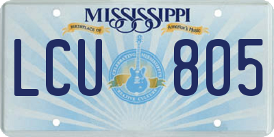 MS license plate LCU805