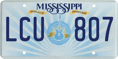 MS license plate LCU807