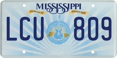 MS license plate LCU809