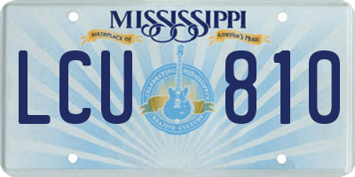 MS license plate LCU810