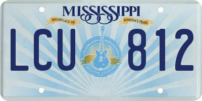 MS license plate LCU812