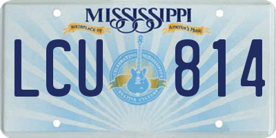 MS license plate LCU814