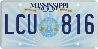 MS license plate LCU816