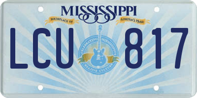 MS license plate LCU817