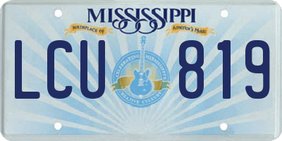 MS license plate LCU819