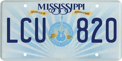 MS license plate LCU820