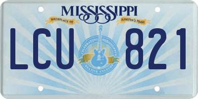 MS license plate LCU821