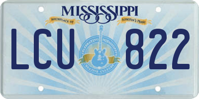MS license plate LCU822